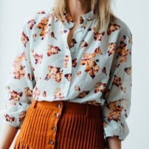 A.L.C. Relaxed Silk Cotton Blouse Size 6